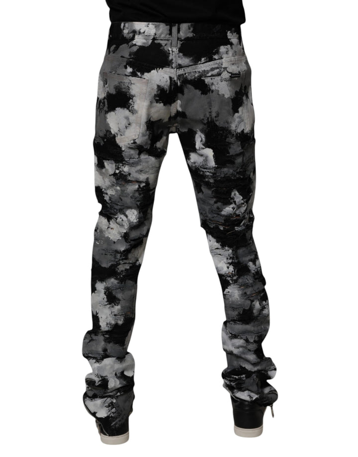 Dolce &amp; Gabbana Sample Sale Dolce &amp; Gabbana Multicolor Camouflage Tattered Skinny Denim Jeans - | Designer outlet