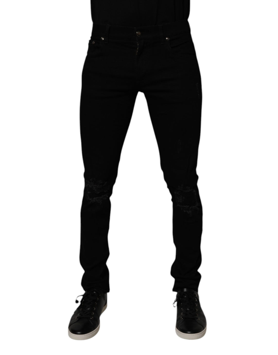 Dolce &amp; Gabbana Sample Sale Dolce &amp; Gabbana Black Cotton Stretch Skinny Men Denim Jeans - | Designer outlet