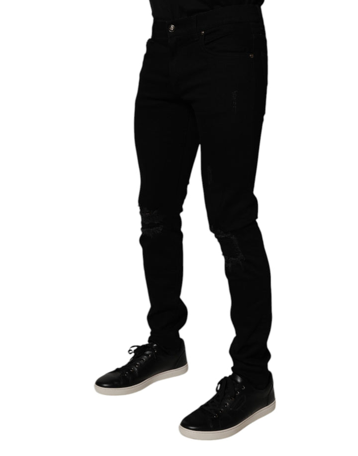 Dolce &amp; Gabbana Sample Sale Dolce &amp; Gabbana Black Cotton Stretch Skinny Men Denim Jeans - | Designer outlet