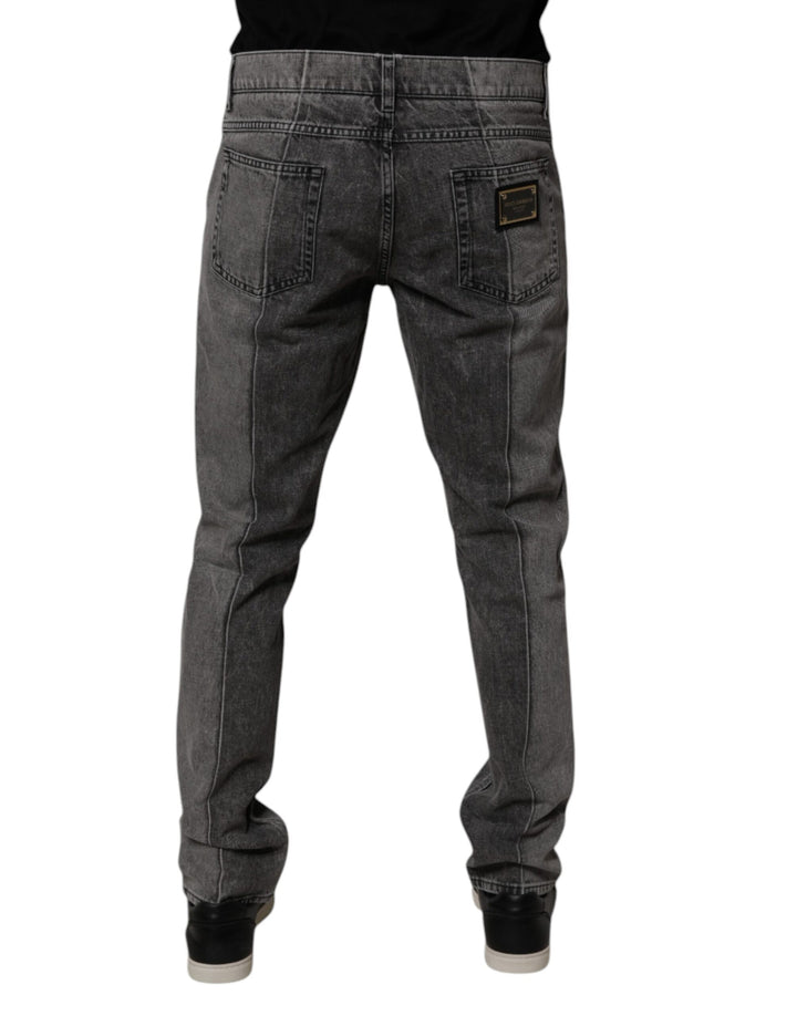Dolce &amp; Gabbana Two Tone Gray Cotton Denim Jeans by Dolce &amp; Gabbana outlet now on sale