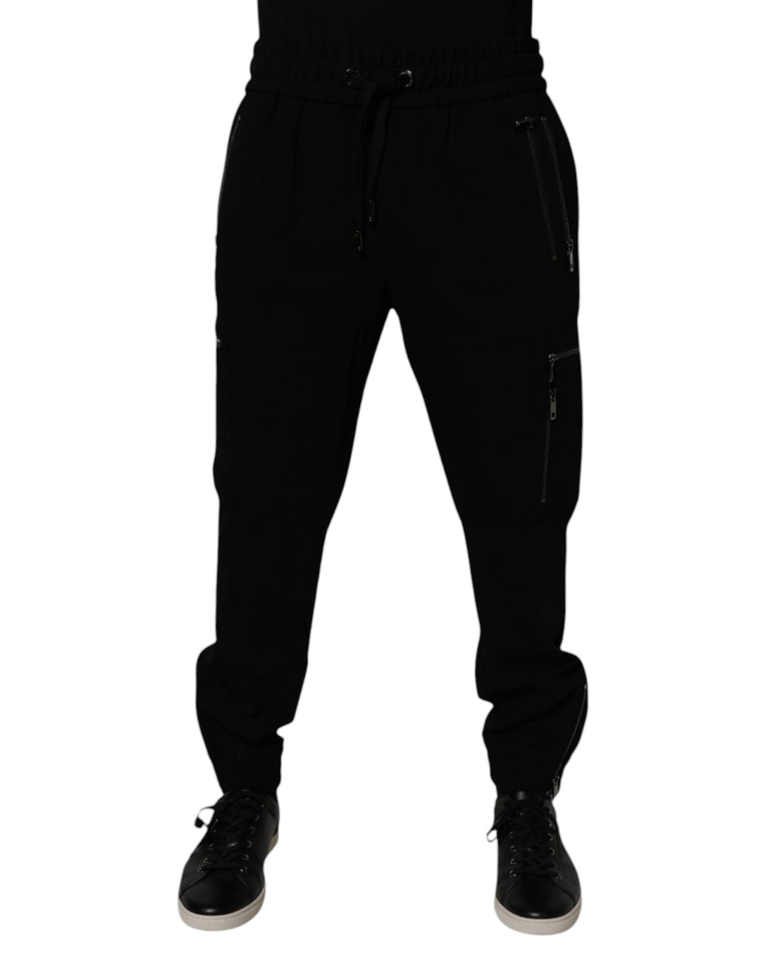 Dolce &amp; Gabbana Black Wool Stretch Jogger Pants by Dolce &amp; Gabbana outlet now on sale