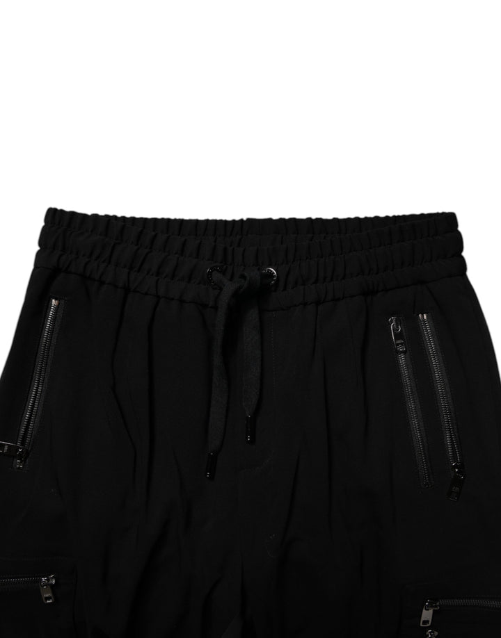 Dolce &amp; Gabbana Sample Sale Dolce &amp; Gabbana Black Wool Stretch Jogger Pants - | Designer outlet