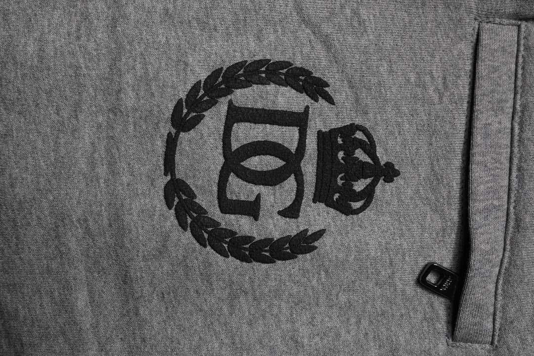 Dolce & Gabbana Gray Logo Cotton Jogger Men Sweatpants Pants