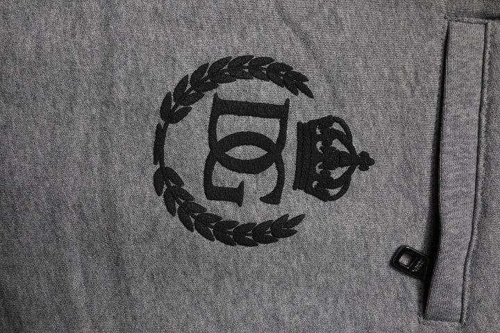 Dolce & Gabbana Gray Logo Cotton Jogger Men Sweatpants Pants