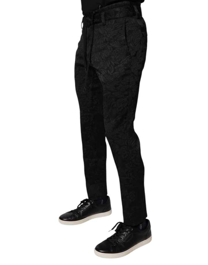 Dolce &amp; Gabbana Sample Sale Dolce &amp; Gabbana Black Brocade Polyester Skinny Dress Pants - | Designer outlet