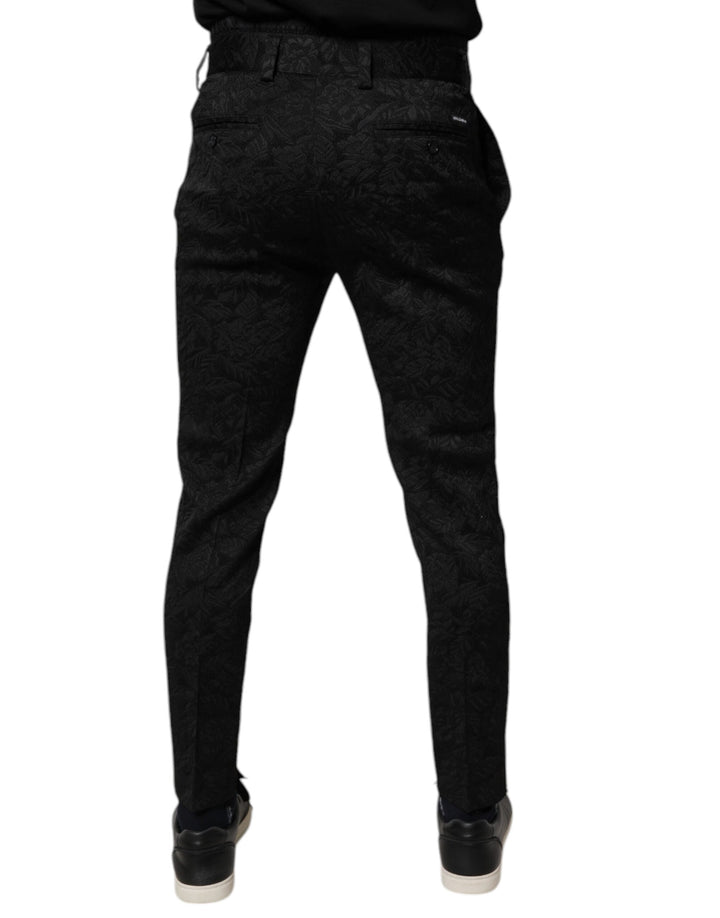 Dolce &amp; Gabbana Sample Sale Dolce &amp; Gabbana Black Brocade Polyester Skinny Dress Pants - | Designer outlet