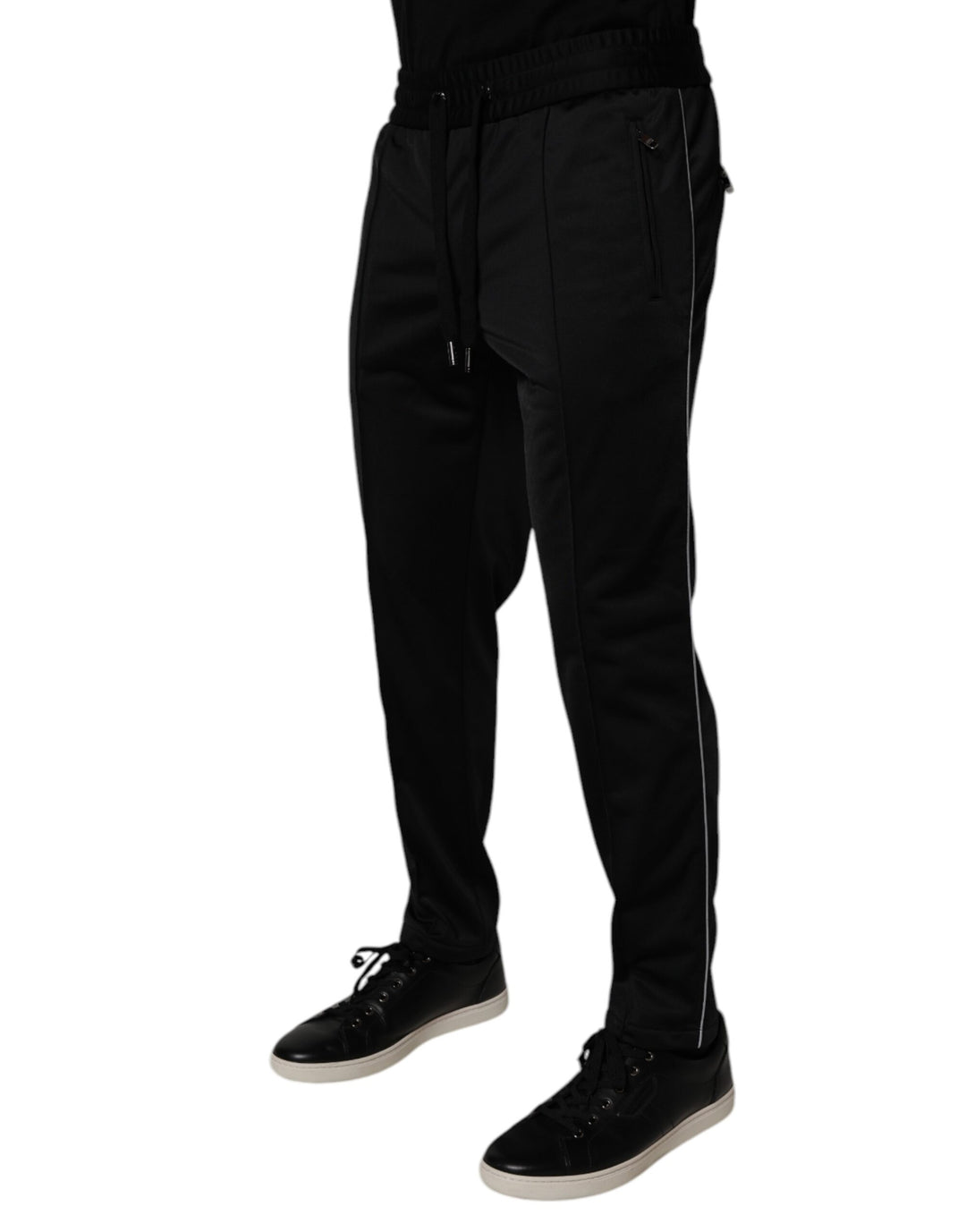 Dolce &amp; Gabbana Sample Sale Dolce &amp; Gabbana Black Polyester Men Jogger Sweatpants Pants - | Designer outlet