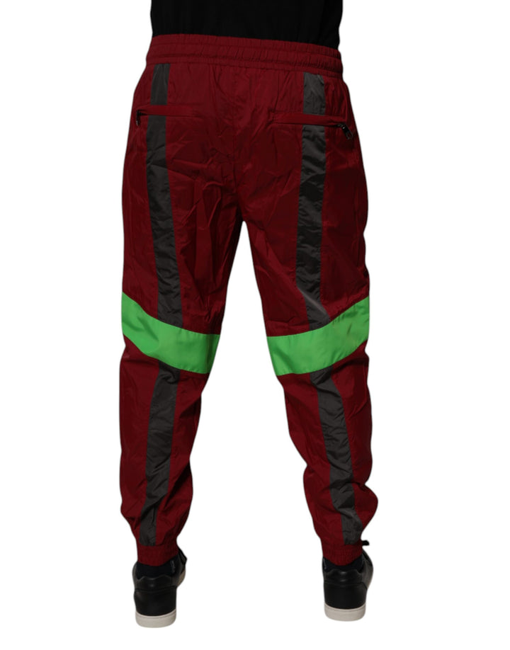 Dolce &amp; Gabbana Sample Sale Dolce &amp; Gabbana Maroon Nylon Men Jogger Sweatpants Pants - | Designer outlet