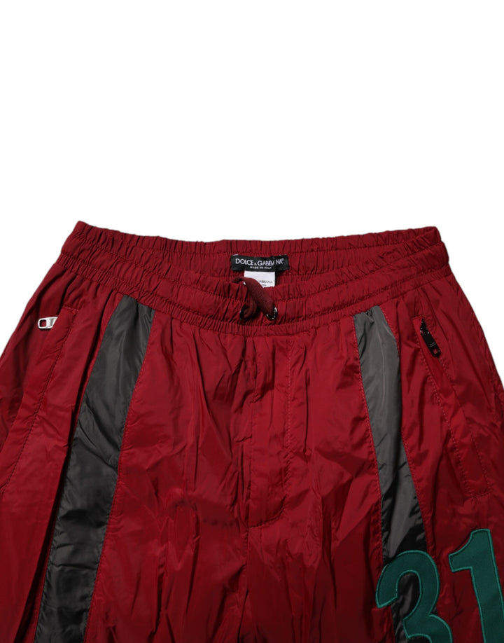 Dolce &amp; Gabbana Sample Sale Dolce &amp; Gabbana Maroon Nylon Men Jogger Sweatpants Pants - | Designer outlet