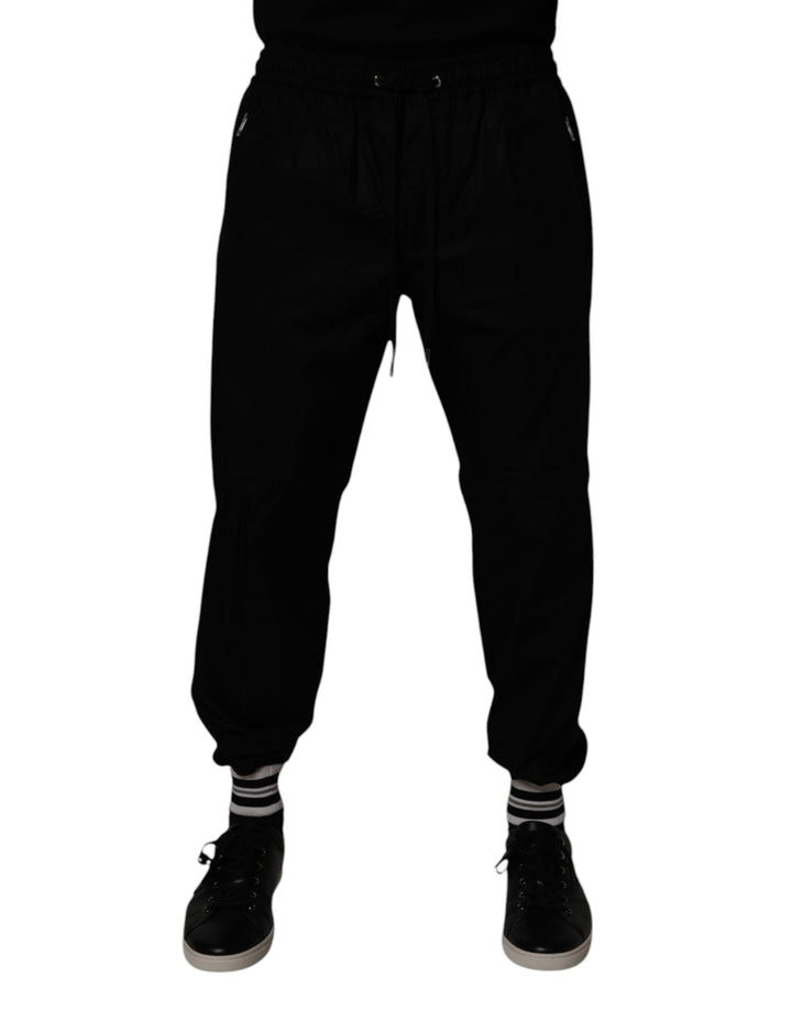 Dolce &amp; Gabbana Sample Sale Dolce &amp; Gabbana Black Cotton Men Jogger Sweatpants Pants - | Designer outlet