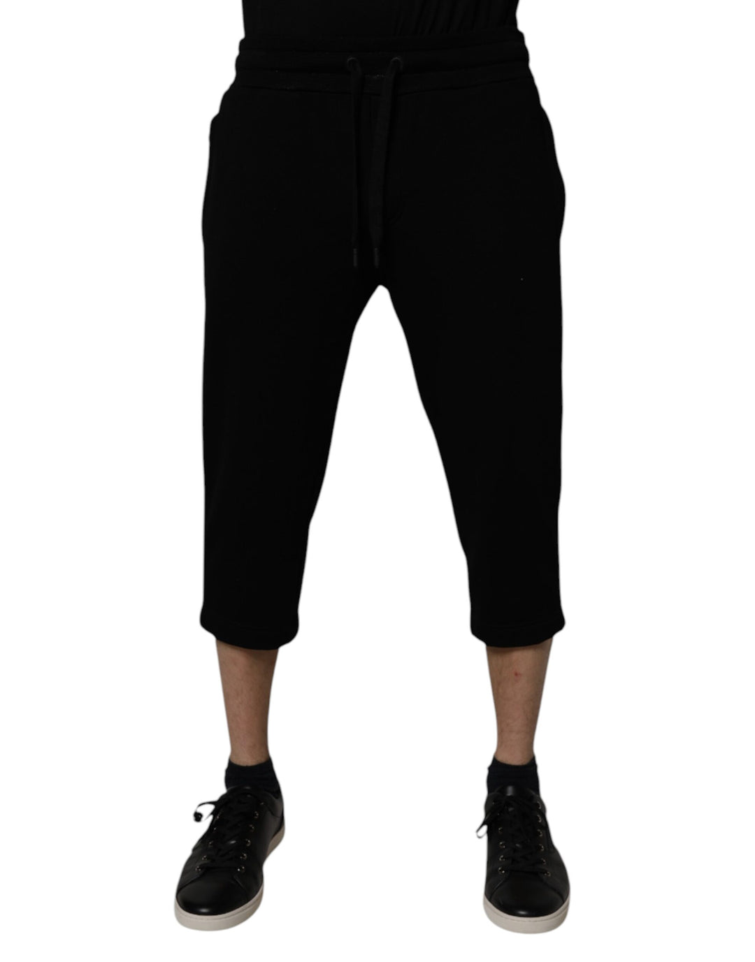 Dolce &amp; Gabbana Sample Sale Dolce &amp; Gabbana Black Cotton Blend Cropped Sweatpants Pants - | Designer outlet