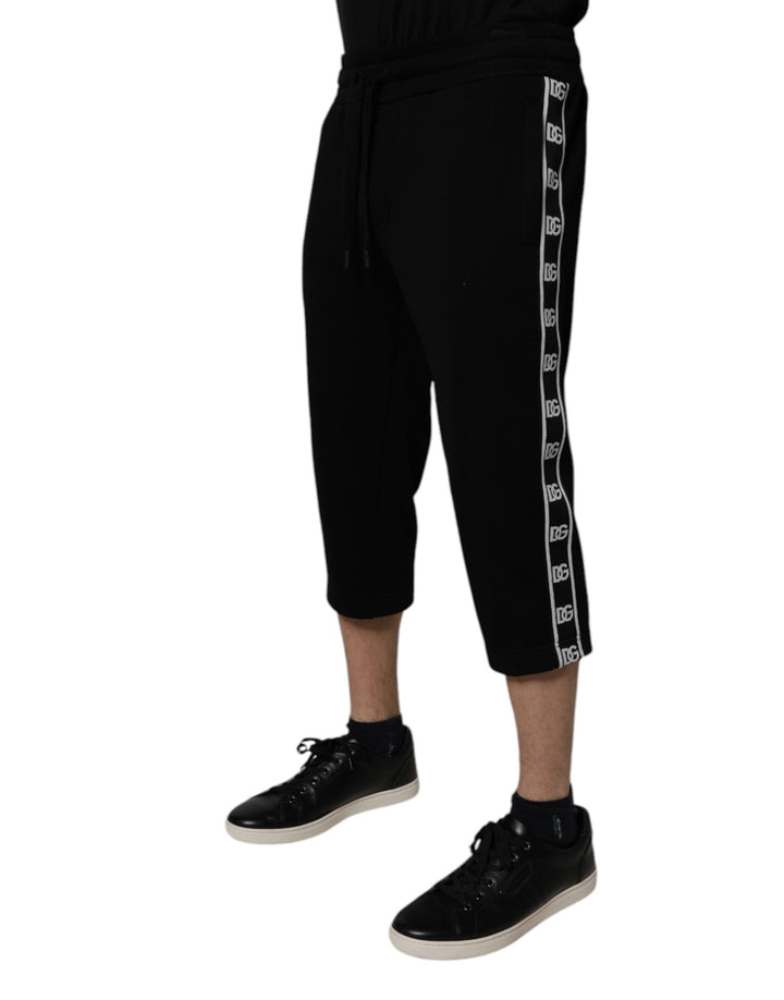 Dolce &amp; Gabbana Sample Sale Dolce &amp; Gabbana Black Cotton Blend Cropped Sweatpants Pants - | Designer outlet