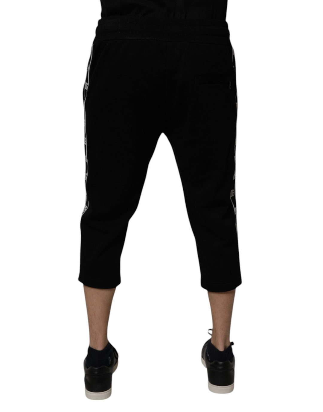 Dolce &amp; Gabbana Sample Sale Dolce &amp; Gabbana Black Cotton Blend Cropped Sweatpants Pants - | Designer outlet