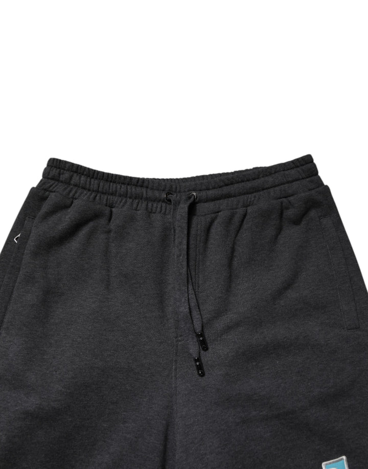 Dolce &amp; Gabbana Sample Sale Dolce &amp; Gabbana Dark Gray Cotton Layered Straight Sweatpants Pants - | Designer outlet