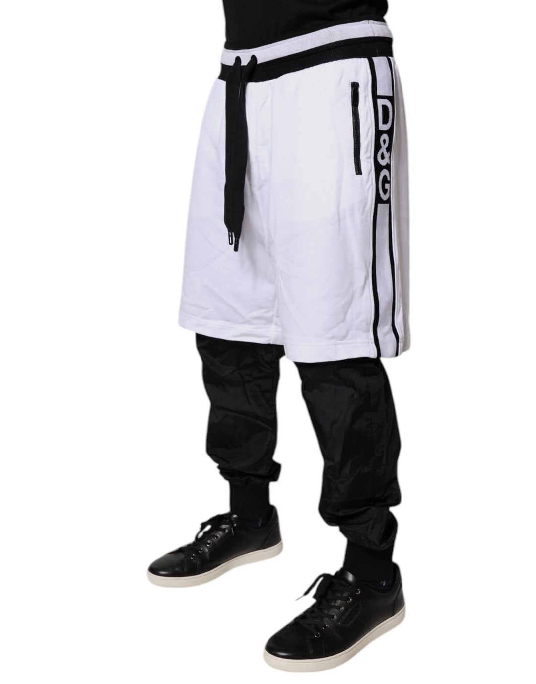 Dolce &amp; Gabbana Sample Sale Dolce &amp; Gabbana Black White Cotton Layered Sweatpants Pants - | Designer outlet