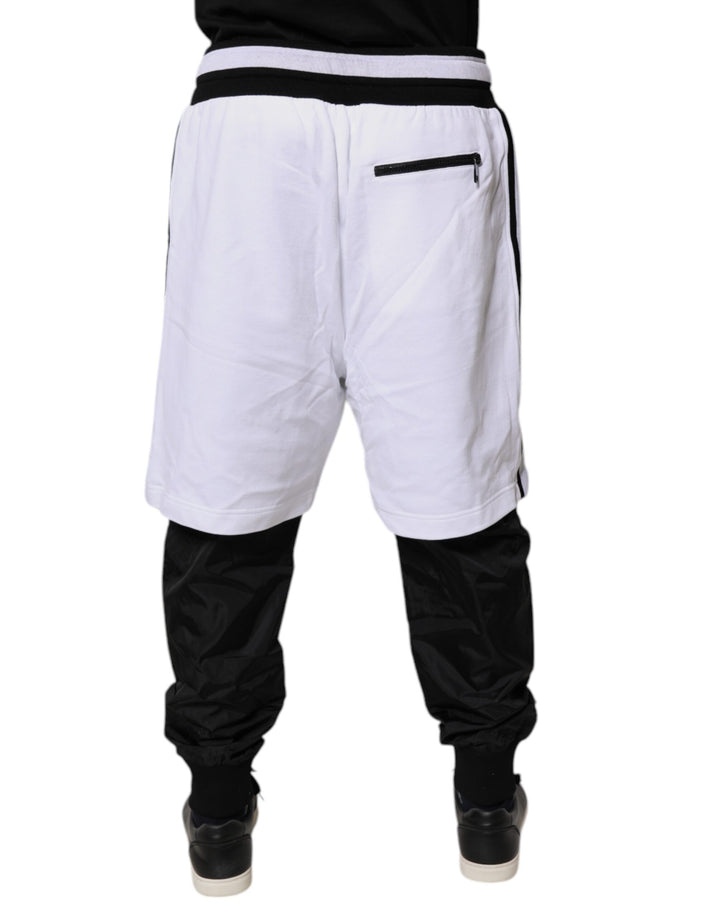 Dolce &amp; Gabbana Sample Sale Dolce &amp; Gabbana Black White Cotton Layered Sweatpants Pants - | Designer outlet