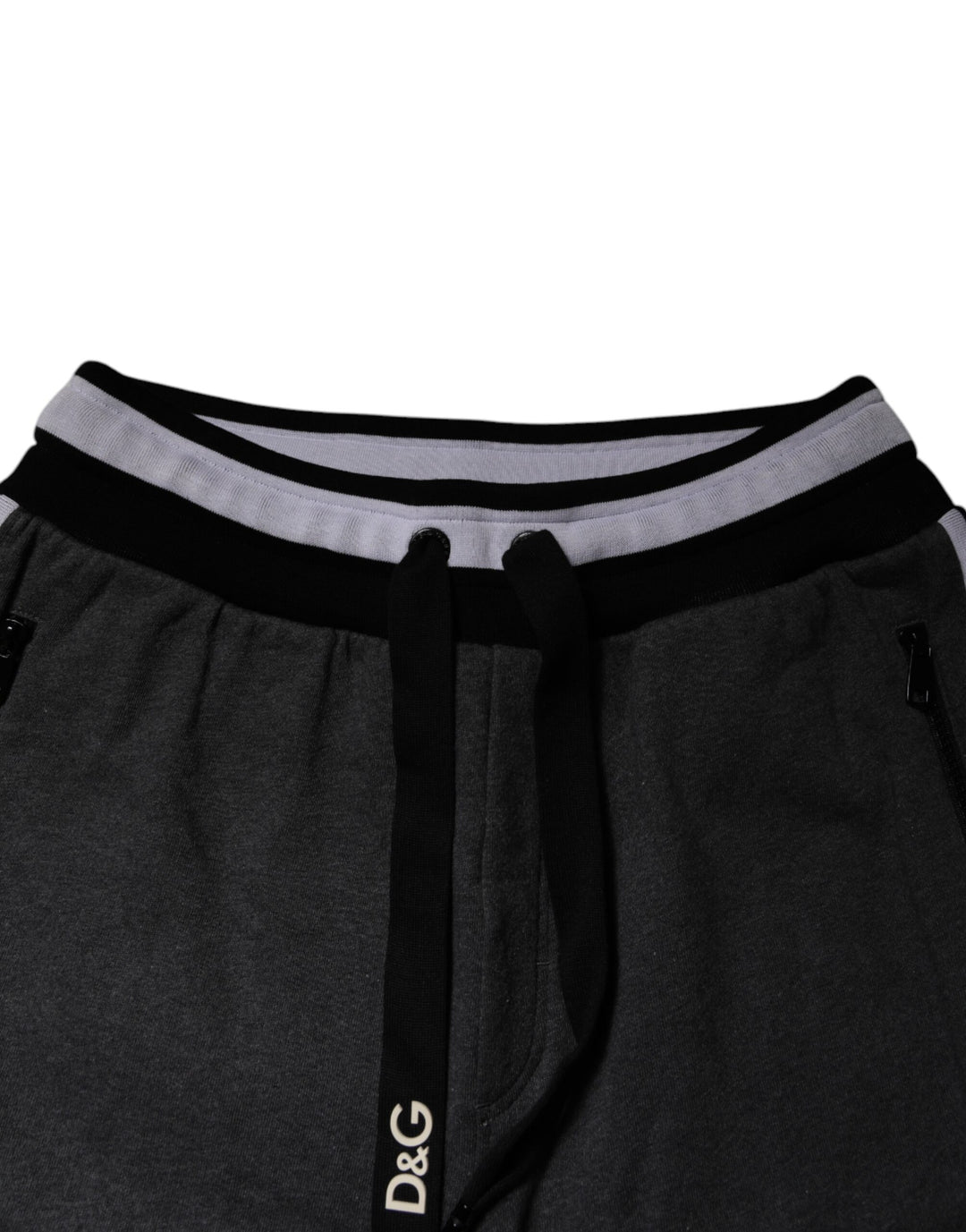 Dolce &amp; Gabbana Sample Sale Dolce &amp; Gabbana Black Gray Cotton Layered Men Sweatpants Pants - | Designer outlet