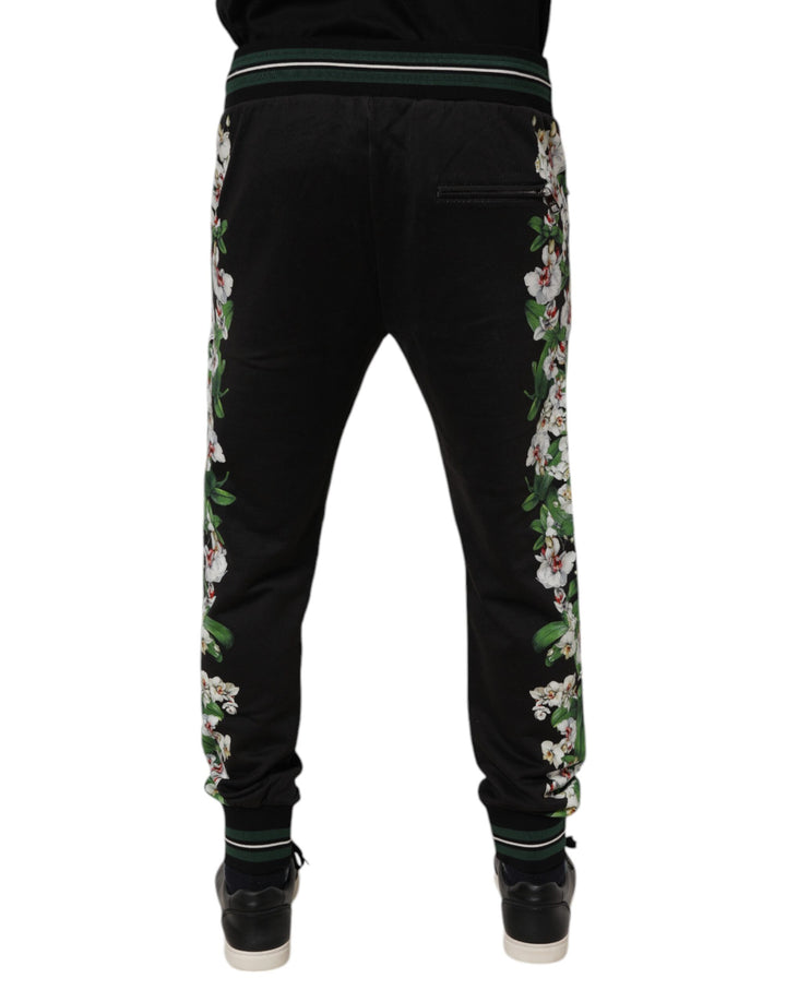 Dolce &amp; Gabbana Sample Sale Dolce &amp; Gabbana Black Floral King Men Jogger Sweatpants Pants - | Designer outlet