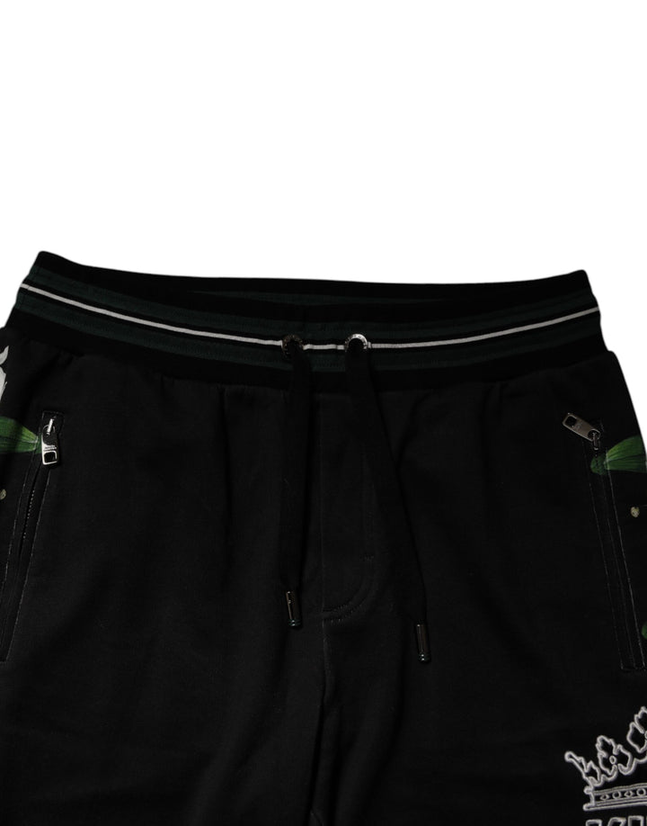Dolce &amp; Gabbana Sample Sale Dolce &amp; Gabbana Black Floral King Men Jogger Sweatpants Pants - | Designer outlet
