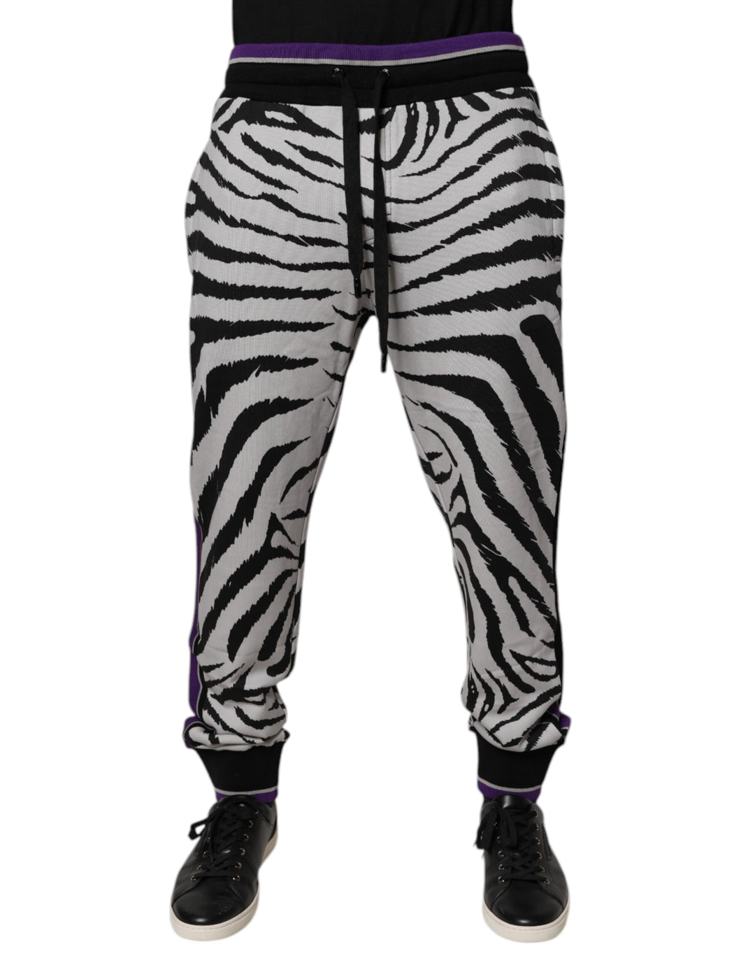 Dolce &amp; Gabbana Sample Sale Dolce &amp; Gabbana Black White Zebra Men Jogger Sweatpants Pants - | Designer outlet