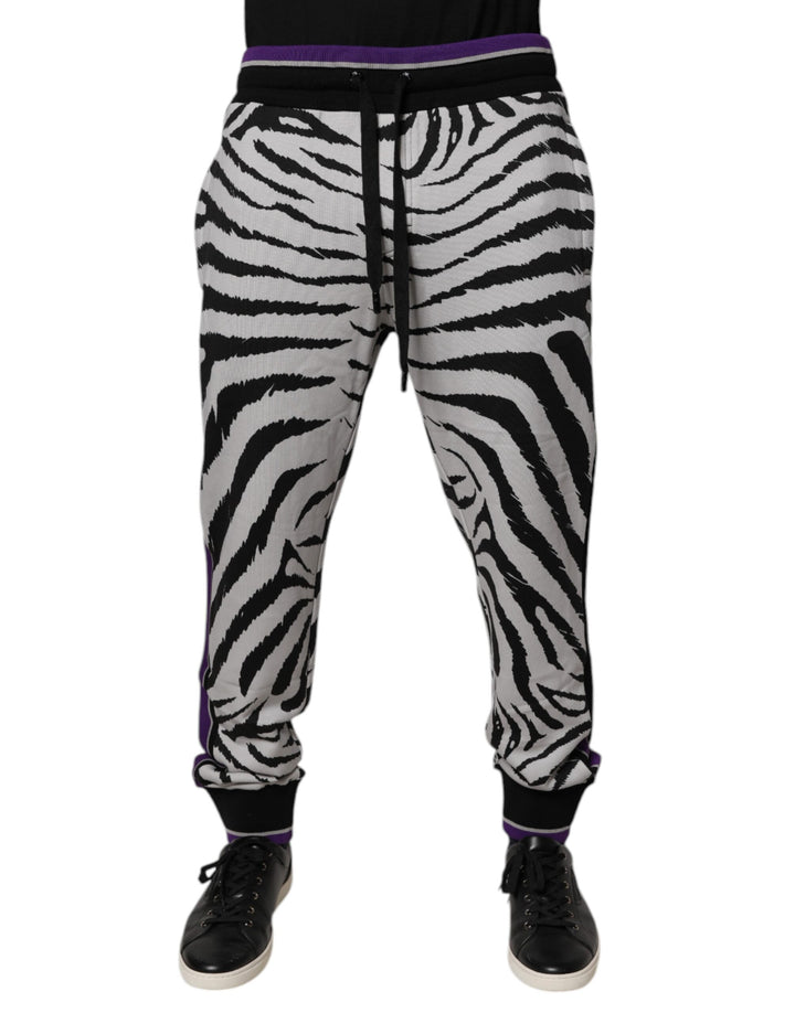 Dolce &amp; Gabbana Sample Sale Dolce &amp; Gabbana Black White Zebra Men Jogger Sweatpants Pants - | Designer outlet