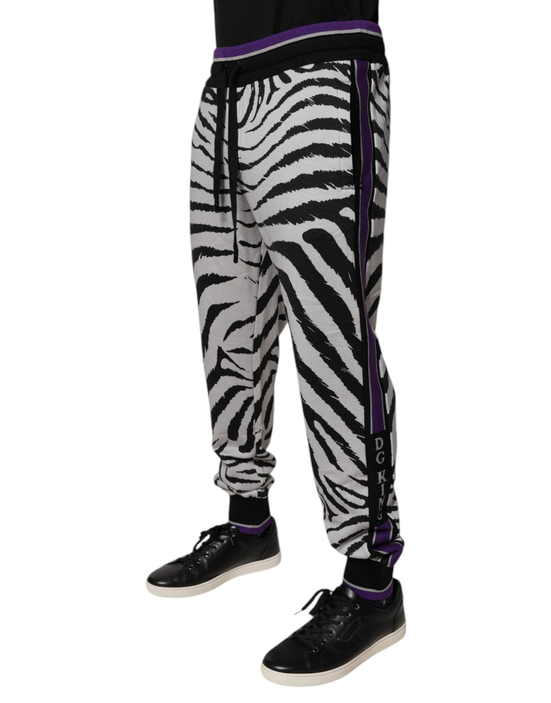 Dolce &amp; Gabbana Sample Sale Dolce &amp; Gabbana Black White Zebra Men Jogger Sweatpants Pants - | Designer outlet