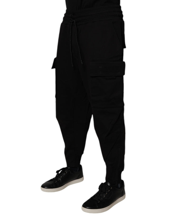 Dolce &amp; Gabbana Sample Sale Dolce &amp; Gabbana Black Cotton Men Cargo Jogger Sweatpants Pants - | Designer outlet