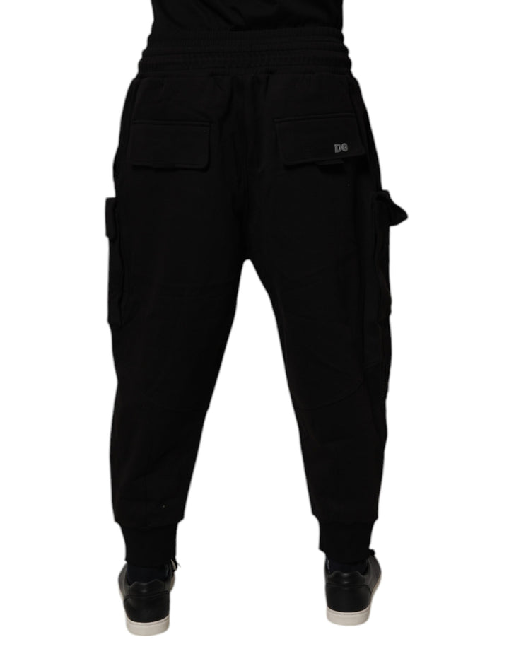 Dolce &amp; Gabbana Sample Sale Dolce &amp; Gabbana Black Cotton Men Cargo Jogger Sweatpants Pants - | Designer outlet