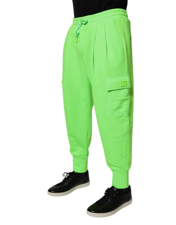 Dolce &amp; Gabbana Neon Green Cargo Jogger Men Sweatpants Pants by Dolce &amp; Gabbana outlet now on sale