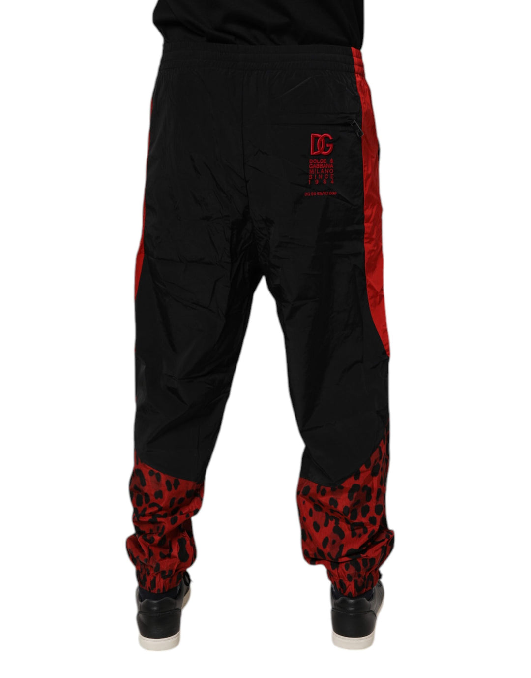 Dolce &amp; Gabbana Black Red Leopard Jogger Sweatpants Pants by Dolce &amp; Gabbana outlet now on sale