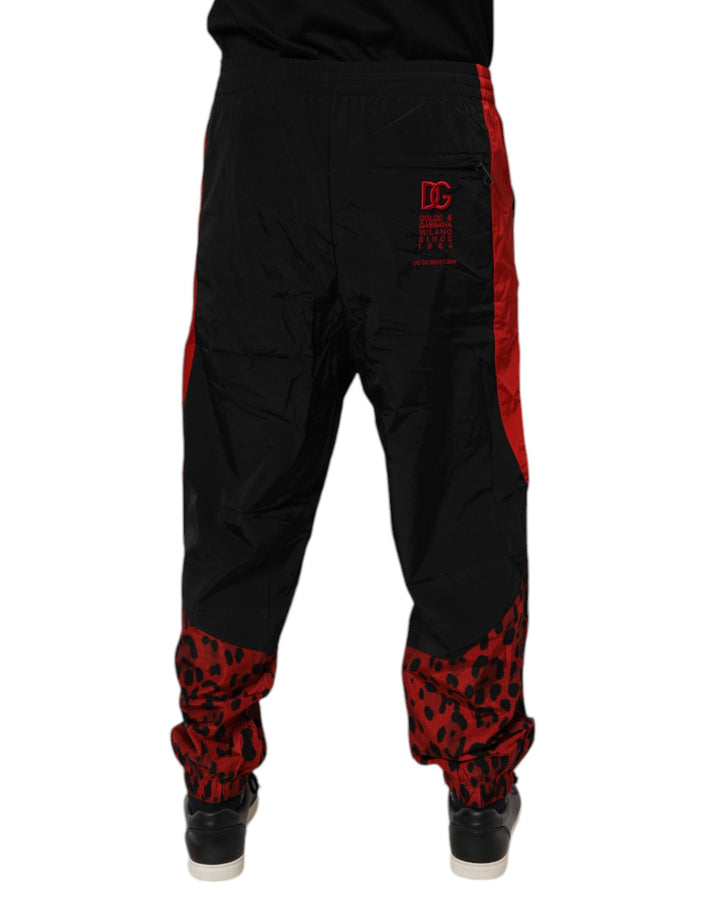 Dolce &amp; Gabbana Black Red Leopard Jogger Sweatpants Pants by Dolce &amp; Gabbana outlet now on sale