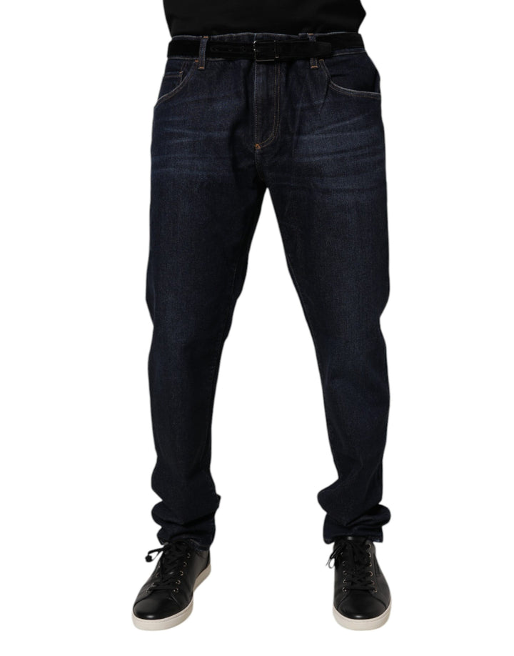 Dolce &amp; Gabbana Dark Blue Cotton Stretch Skinny Denim Jeans by Dolce &amp; Gabbana outlet now on sale