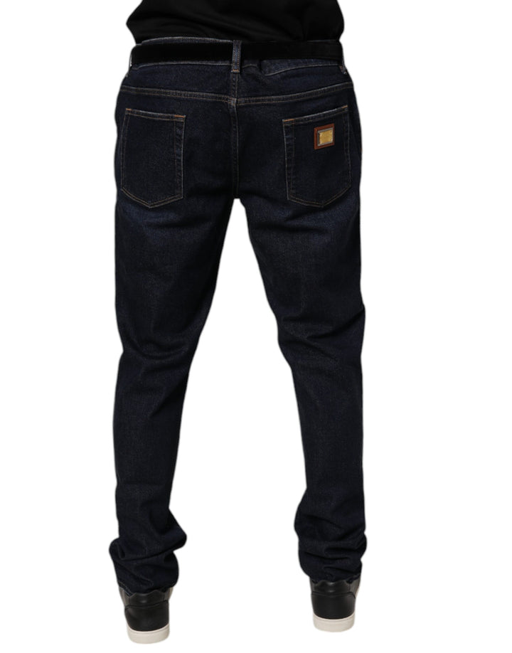 Dolce &amp; Gabbana Dark Blue Cotton Stretch Skinny Denim Jeans by Dolce &amp; Gabbana outlet now on sale