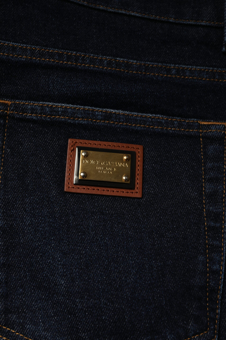 Dolce &amp; Gabbana Dark Blue Cotton Stretch Skinny Denim Jeans by Dolce &amp; Gabbana outlet now on sale