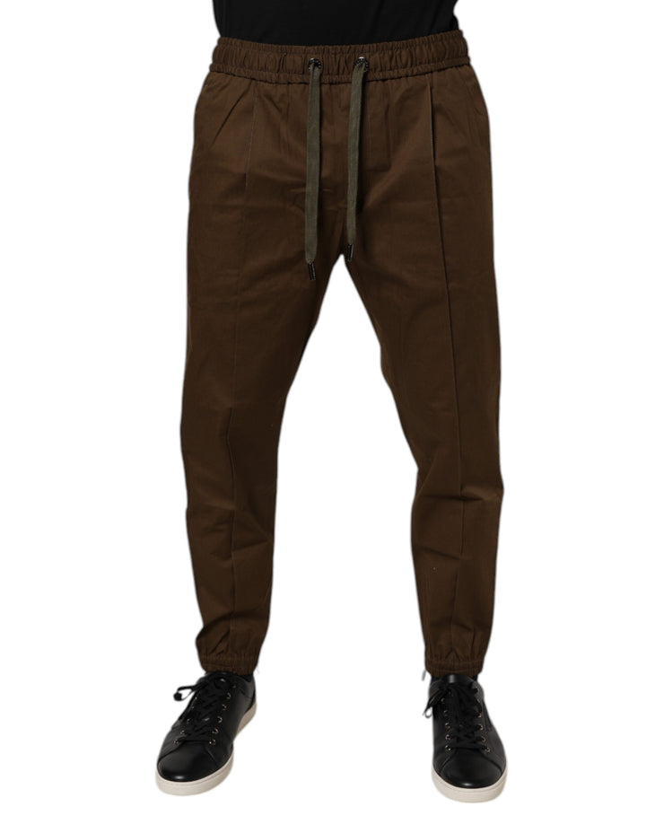Dolce &amp; Gabbana Brown Cotton Stretch Jogger Sweatpants Pants by Dolce &amp; Gabbana outlet now on sale