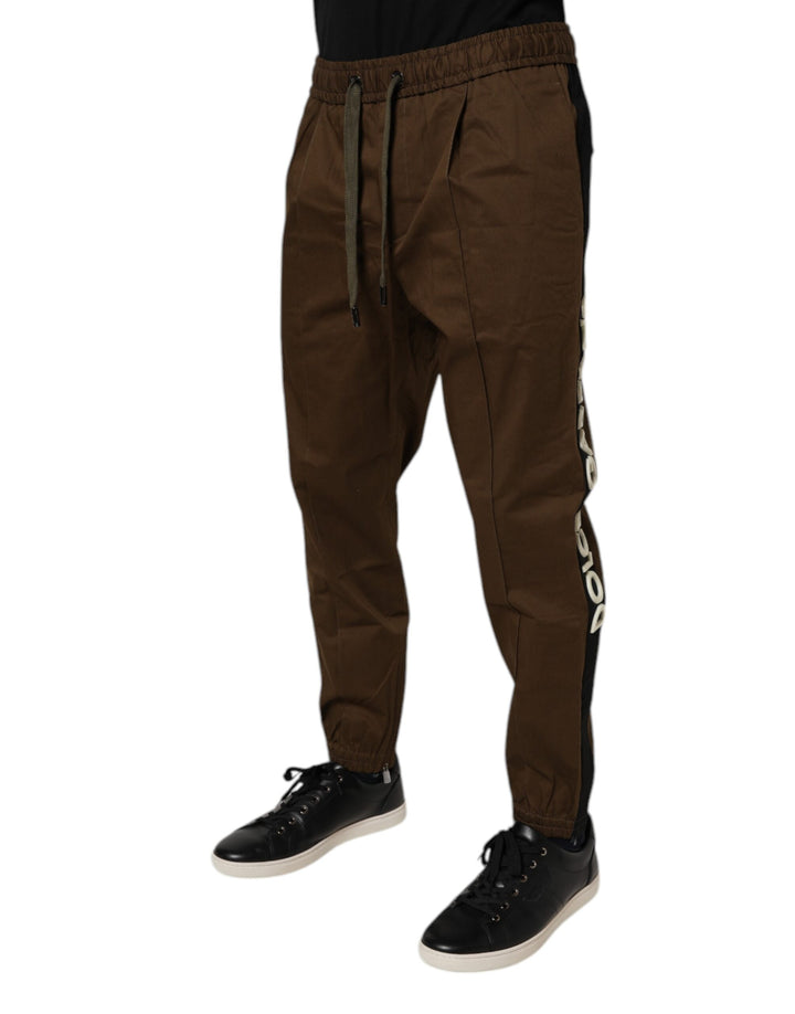Dolce &amp; Gabbana Brown Cotton Stretch Jogger Sweatpants Pants by Dolce &amp; Gabbana outlet now on sale