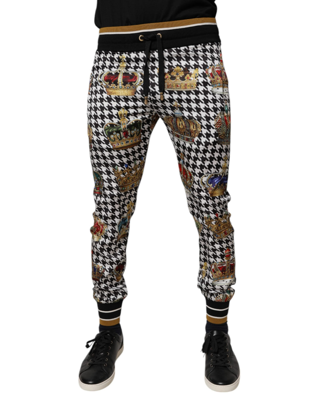 Dolce &amp; Gabbana Sample Sale Dolce &amp; Gabbana Multicolor Houndstooth Crown Men Sweatpants Pants - | Designer outlet
