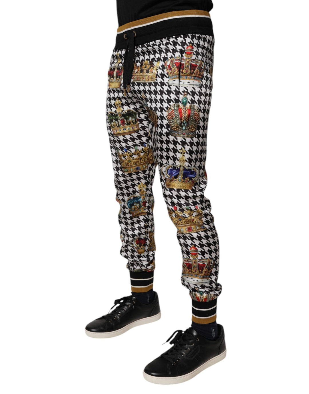 Dolce &amp; Gabbana Sample Sale Dolce &amp; Gabbana Multicolor Houndstooth Crown Men Sweatpants Pants - | Designer outlet