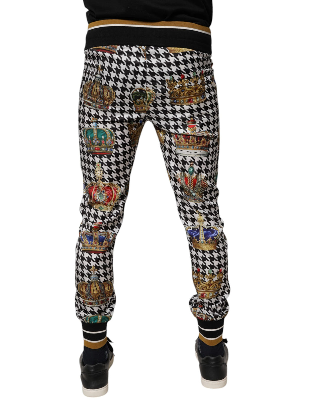 Dolce &amp; Gabbana Sample Sale Dolce &amp; Gabbana Multicolor Houndstooth Crown Men Sweatpants Pants - | Designer outlet