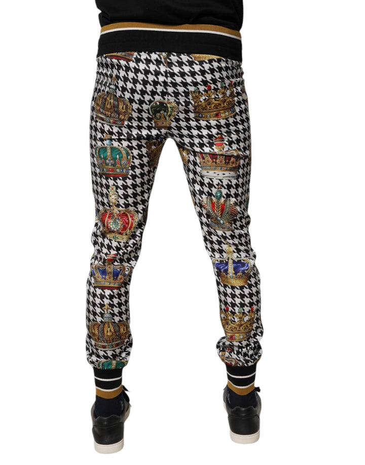 Dolce &amp; Gabbana Sample Sale Dolce &amp; Gabbana Multicolor Houndstooth Crown Men Sweatpants Pants - | Designer outlet