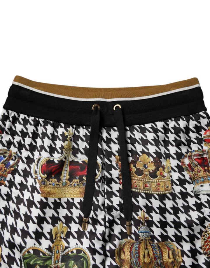 Dolce &amp; Gabbana Sample Sale Dolce &amp; Gabbana Multicolor Houndstooth Crown Men Sweatpants Pants - | Designer outlet