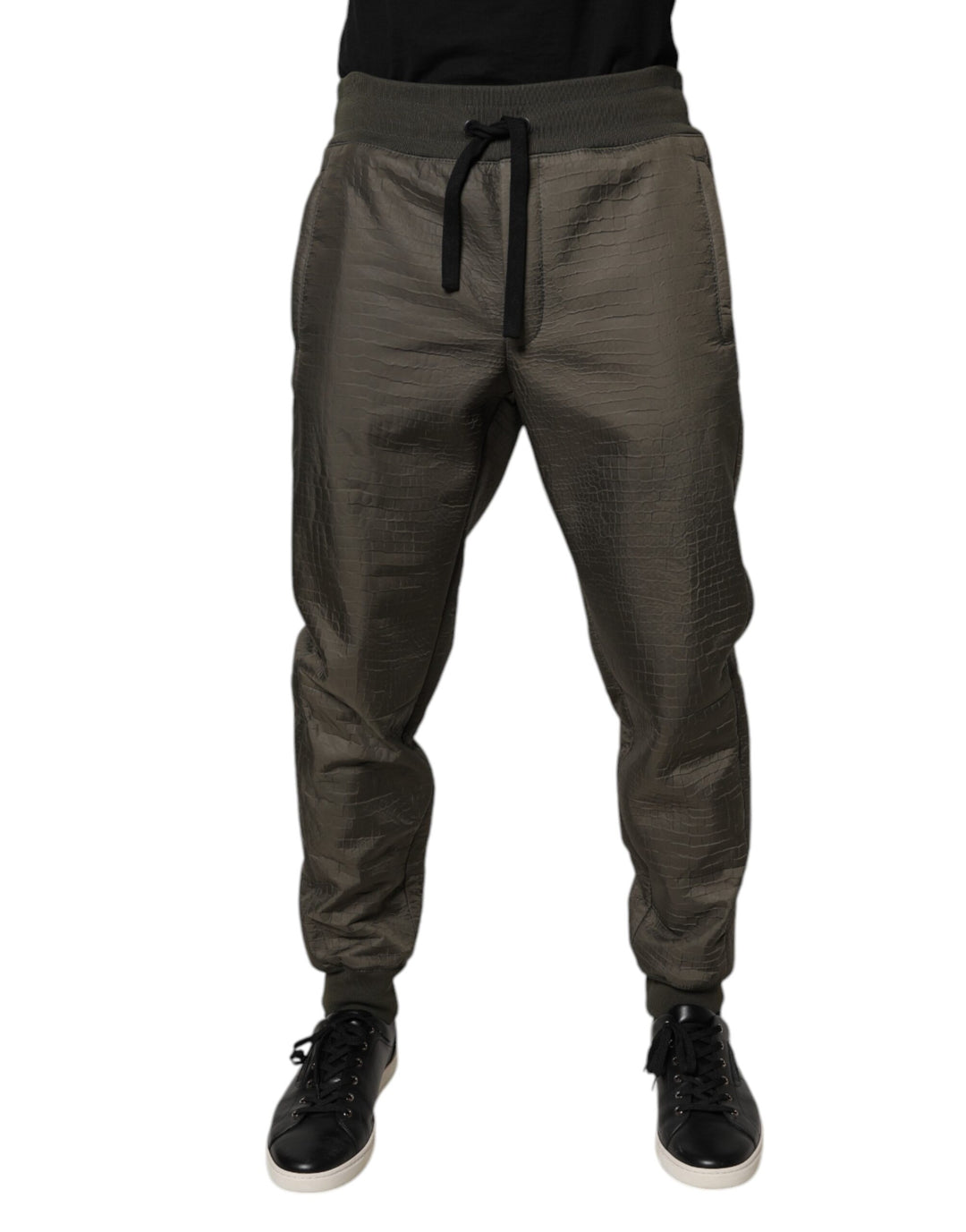 Dolce &amp; Gabbana Sample Sale Dolce &amp; Gabbana Brown Lambskin Leather Men Sweatpants Pants - | Designer outlet