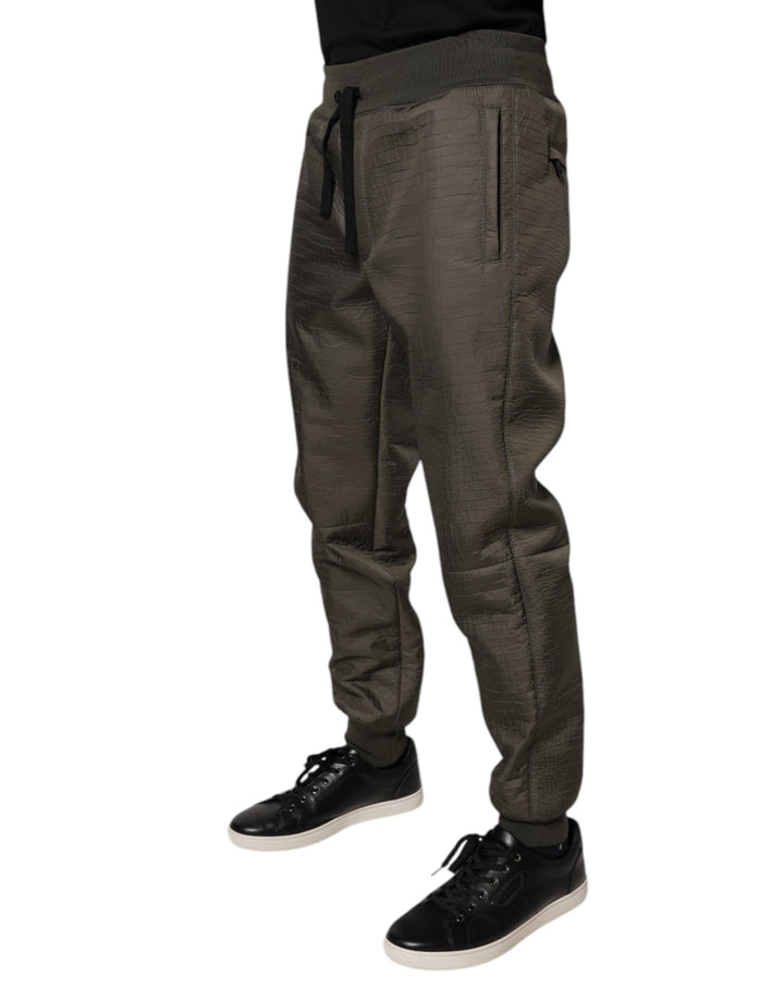 Dolce &amp; Gabbana Sample Sale Dolce &amp; Gabbana Brown Lambskin Leather Men Sweatpants Pants - | Designer outlet