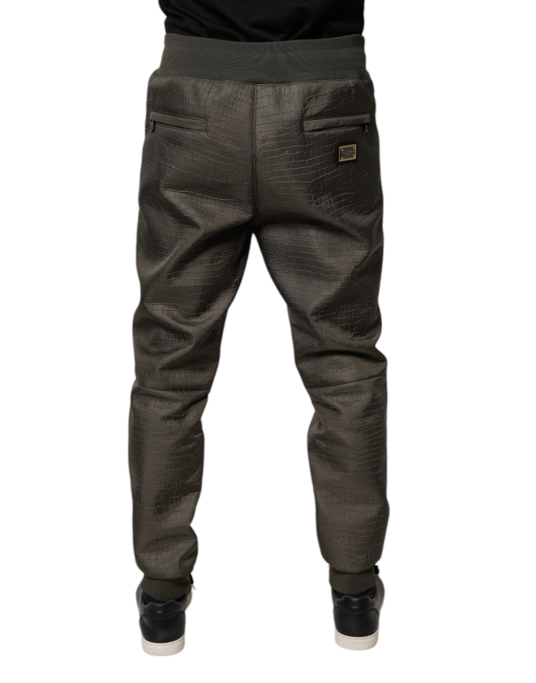 Dolce &amp; Gabbana Sample Sale Dolce &amp; Gabbana Brown Lambskin Leather Men Sweatpants Pants - | Designer outlet