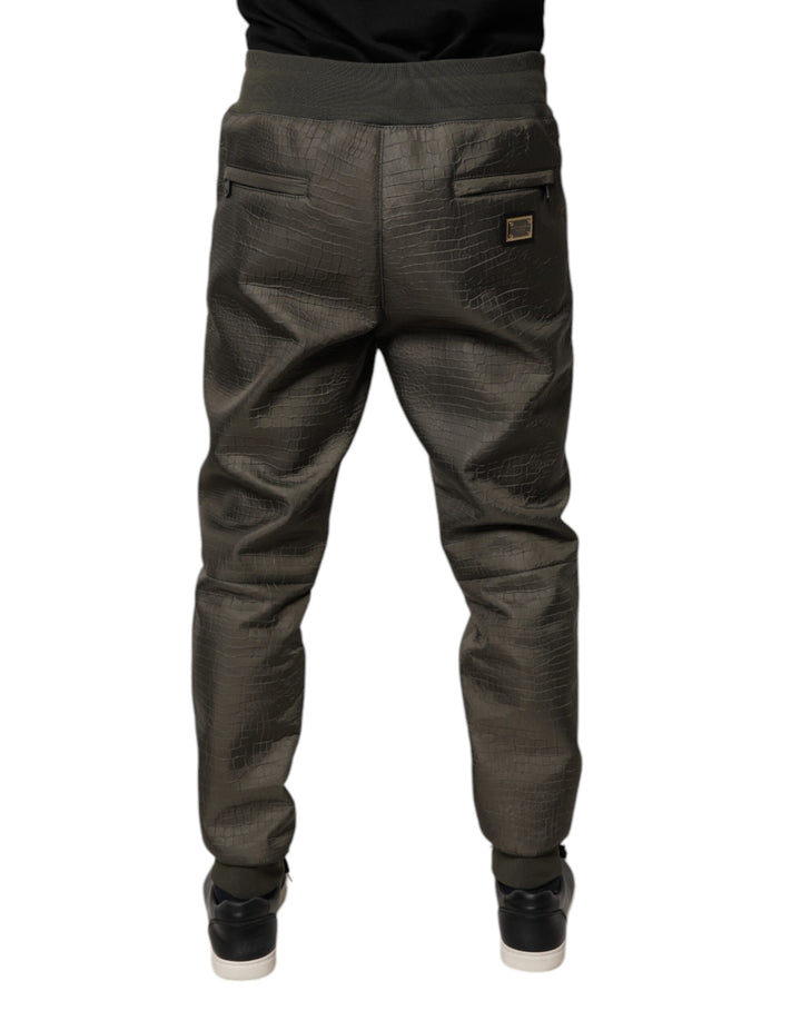 Dolce &amp; Gabbana Sample Sale Dolce &amp; Gabbana Brown Lambskin Leather Men Sweatpants Pants - | Designer outlet
