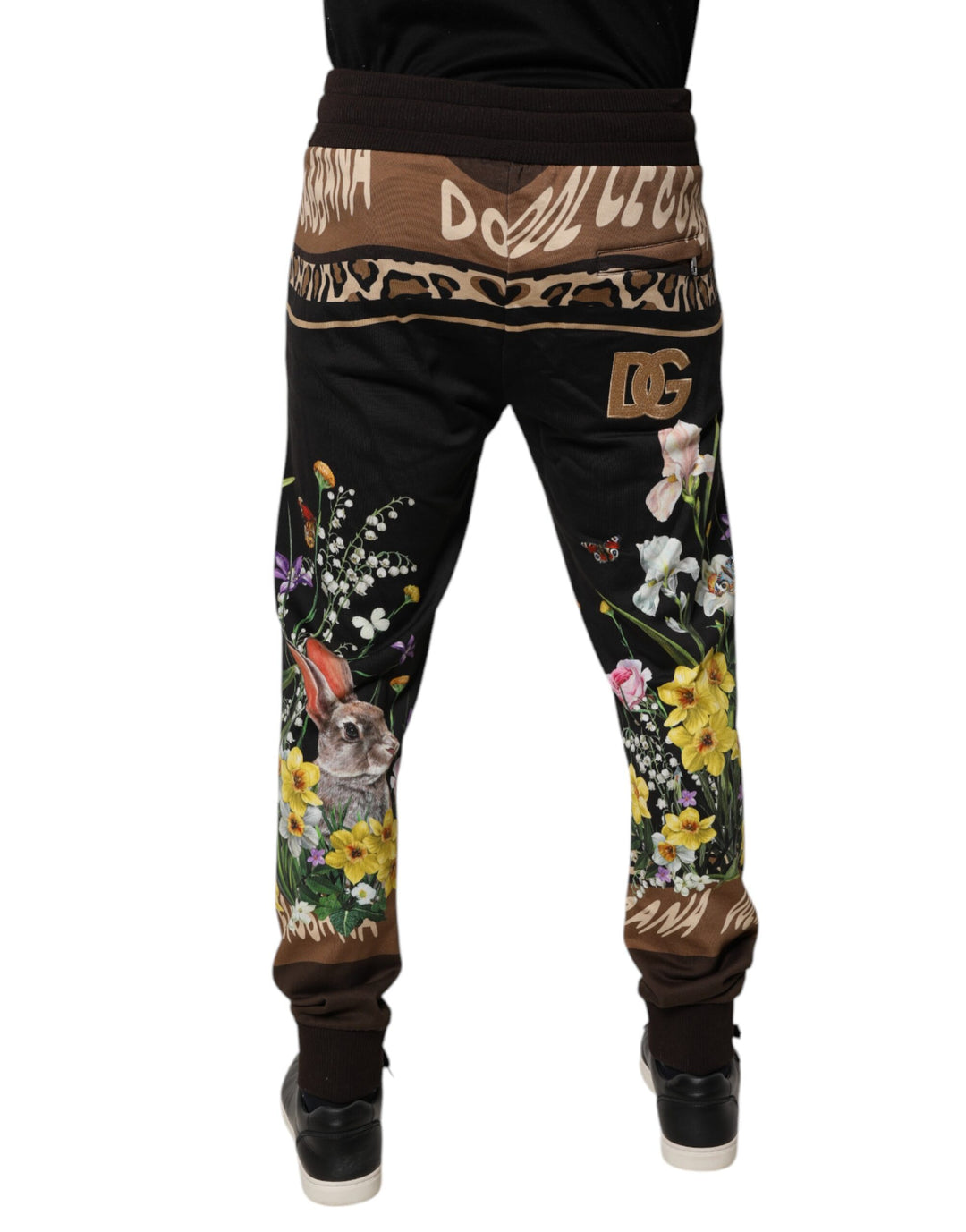 Dolce &amp; Gabbana Sample Sale Dolce &amp; Gabbana Black Floral Cotton Jogger Sweatpants Pants - | Designer outlet