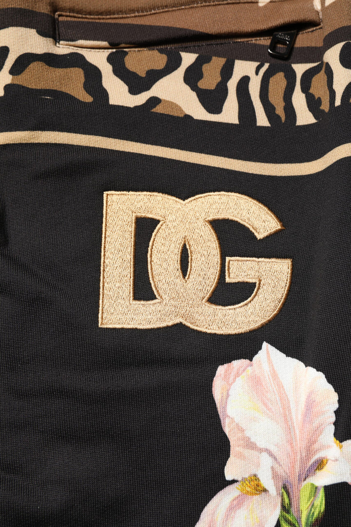 Dolce &amp; Gabbana Sample Sale Dolce &amp; Gabbana Black Floral Cotton Jogger Sweatpants Pants - | Designer outlet