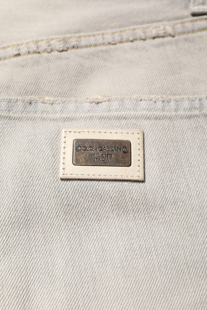Dolce & Gabbana Light Gray Cotton Skinny Denim Jeans by Dolce & Gabbana outlet now on sale