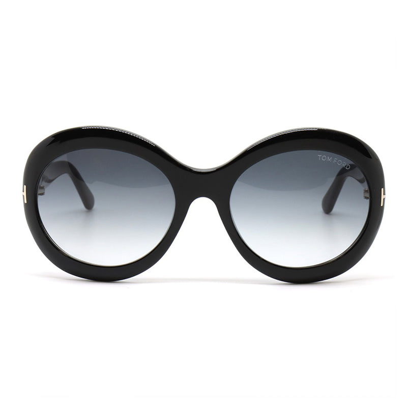 Tom Ford Oval Full Rim, with a Black frame and Smoke Gradient lens.