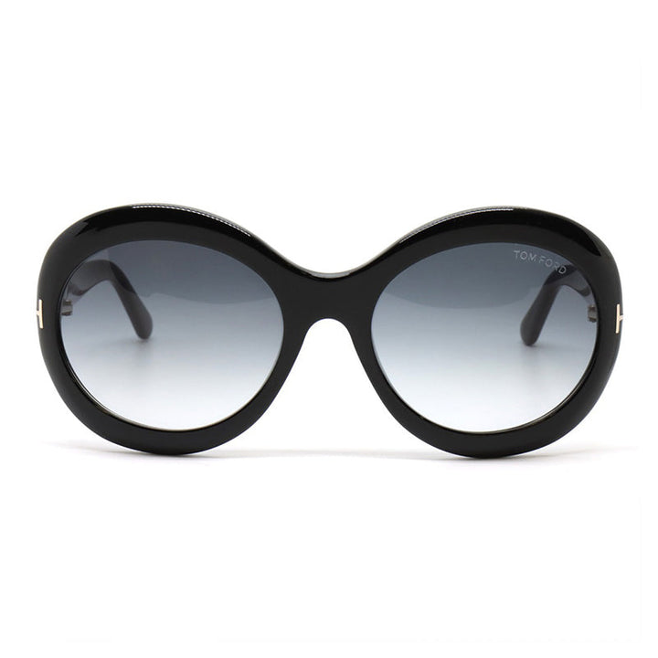 Tom Ford Oval Full Rim, with a Black frame and Smoke Gradient lens.
